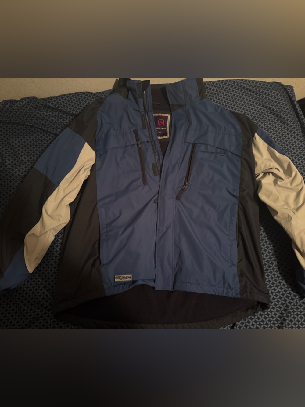 Blue and Black Men's Weather-Resistant Jacket size XXL